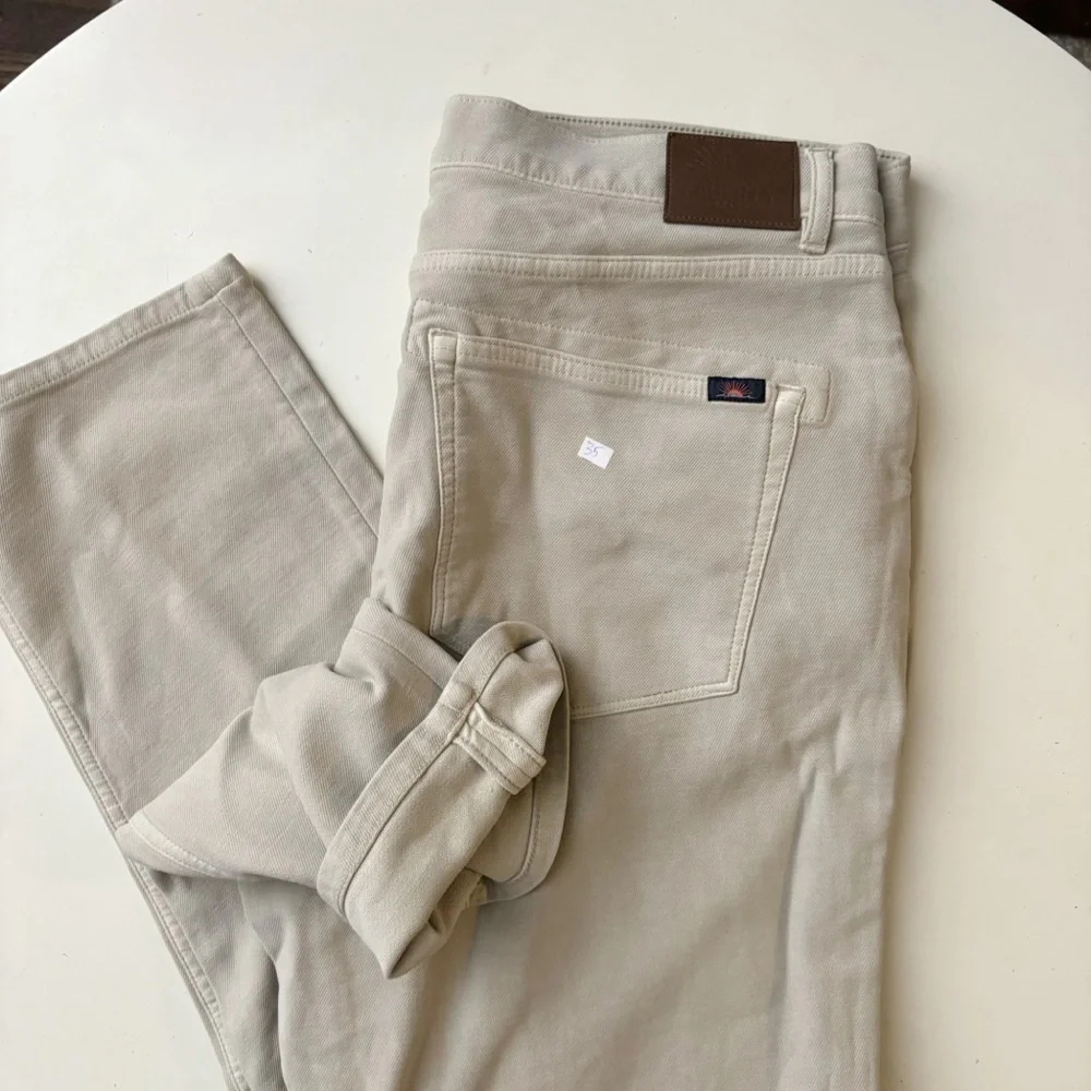 Faherty Stretch Terry 5-Pocket Pant Stone Men’s 35x34 NWOT Slim Straight